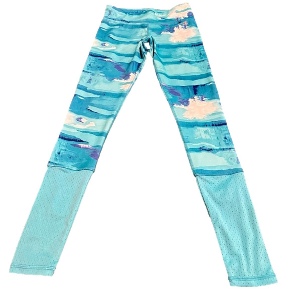 CHAMPION Small Powertrain Blue/White Multicolored Women’s Leggings EUC - Picture 3 of 5